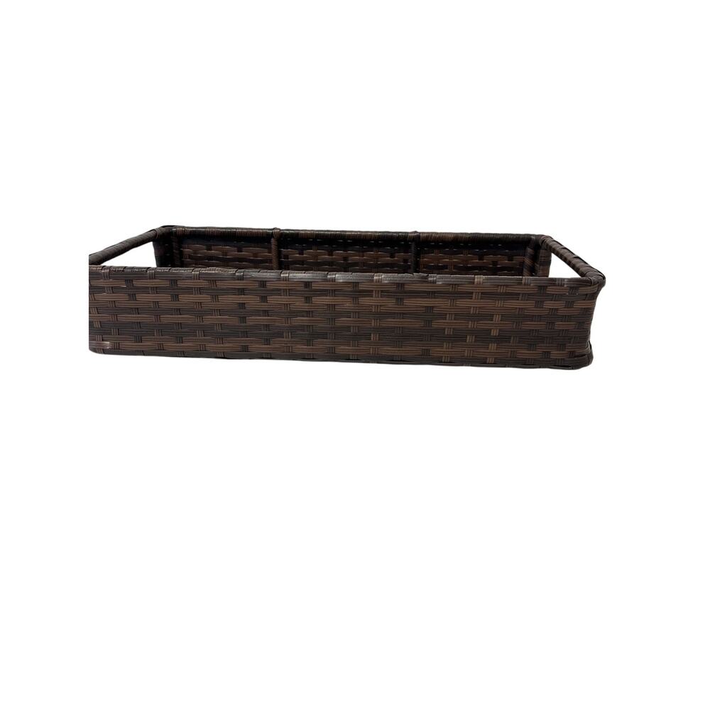 Serving Tray Large Woven Sturdy Handles  Rectangle 23" x 11" x 4" Outdoors BBQs